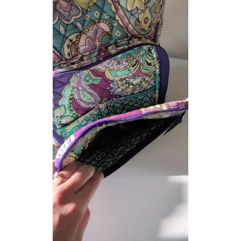Vera Bradley Campus Backpack Heather Purple Paisley quilted Bookbag school